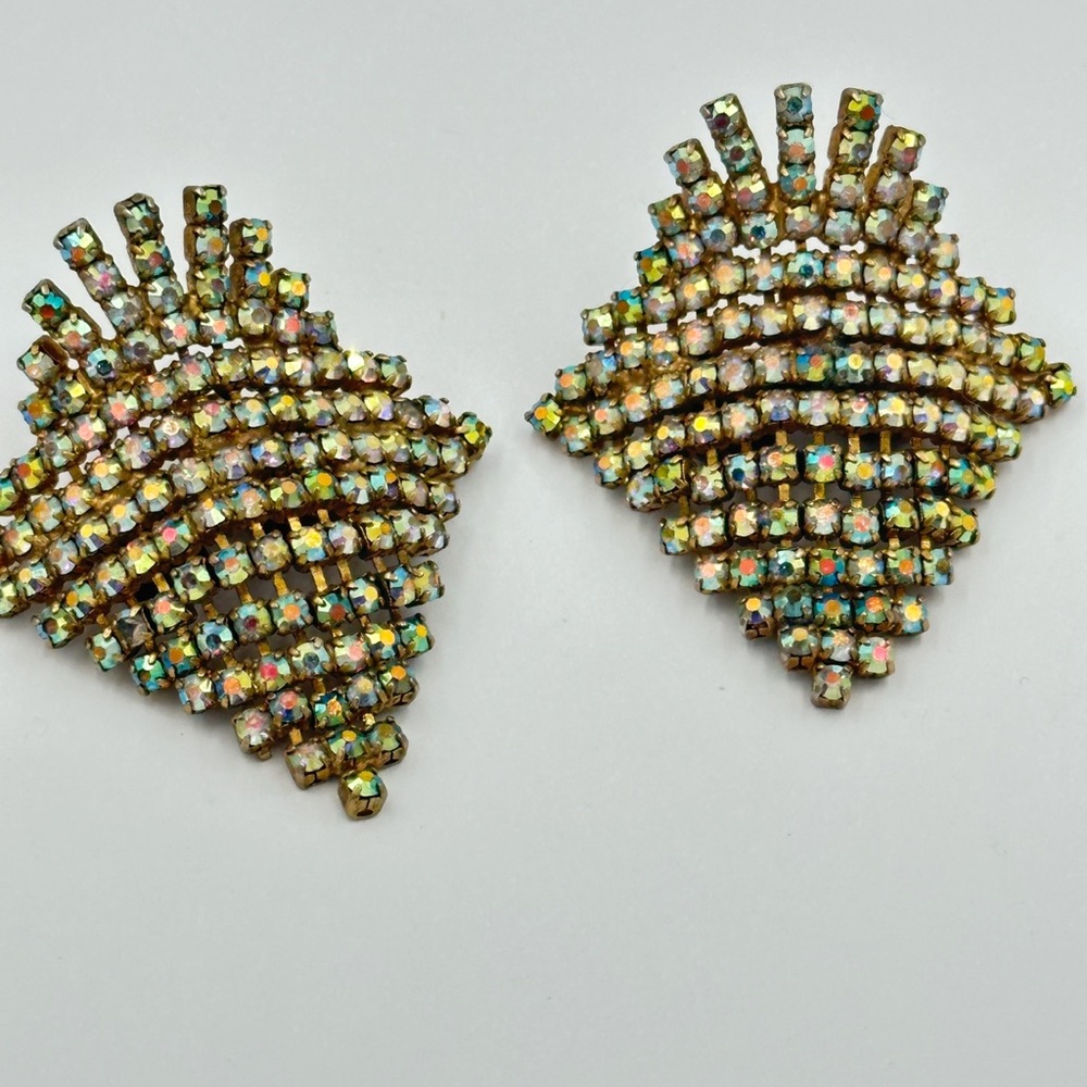 Vintage Musi Aurora Borealis Rhinestone Shoe Clips